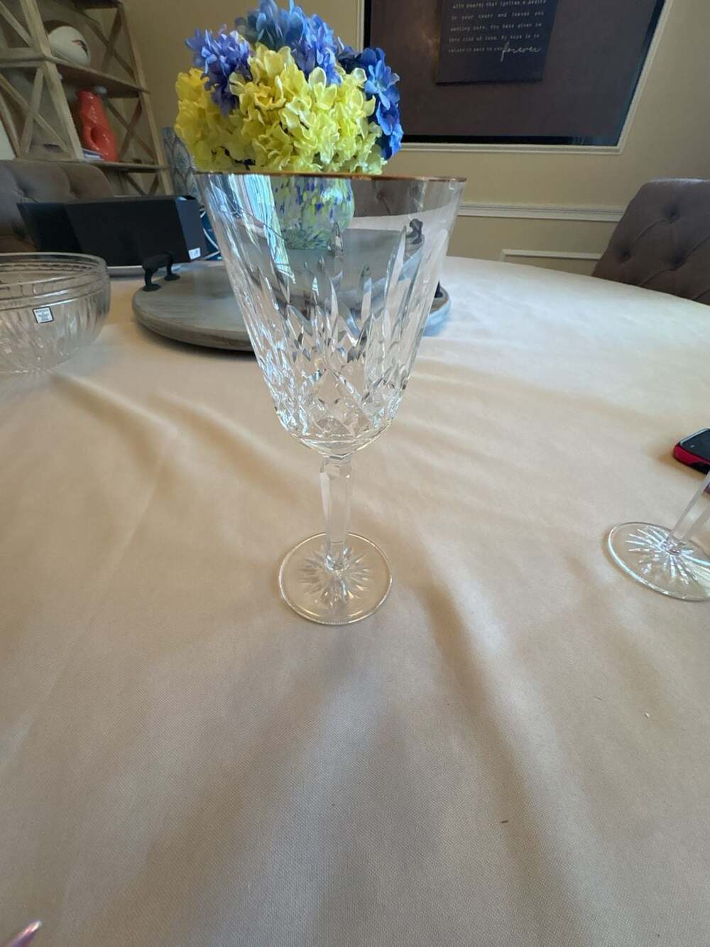 Waterford Crystal Wine Glasses Gold Rim Stemware Set of 11 Elegant Glassware
